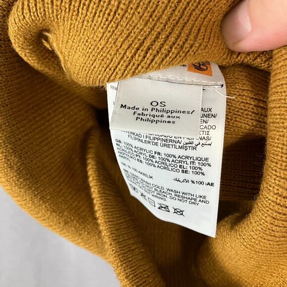 Timberland Beanie Lot 3 Pack Knit Hats Black Grey Mustard Acrylic OS Unisex - Picture 5 of 11